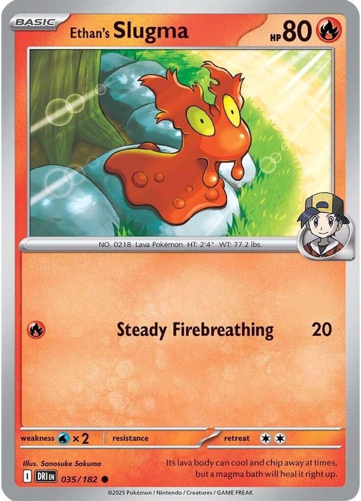2025 Pokemon: SV10: Destined Rivals (DRI) - Ethan's Slugma (#035/182, Common) (Reverse Holofoil, Near Mint)