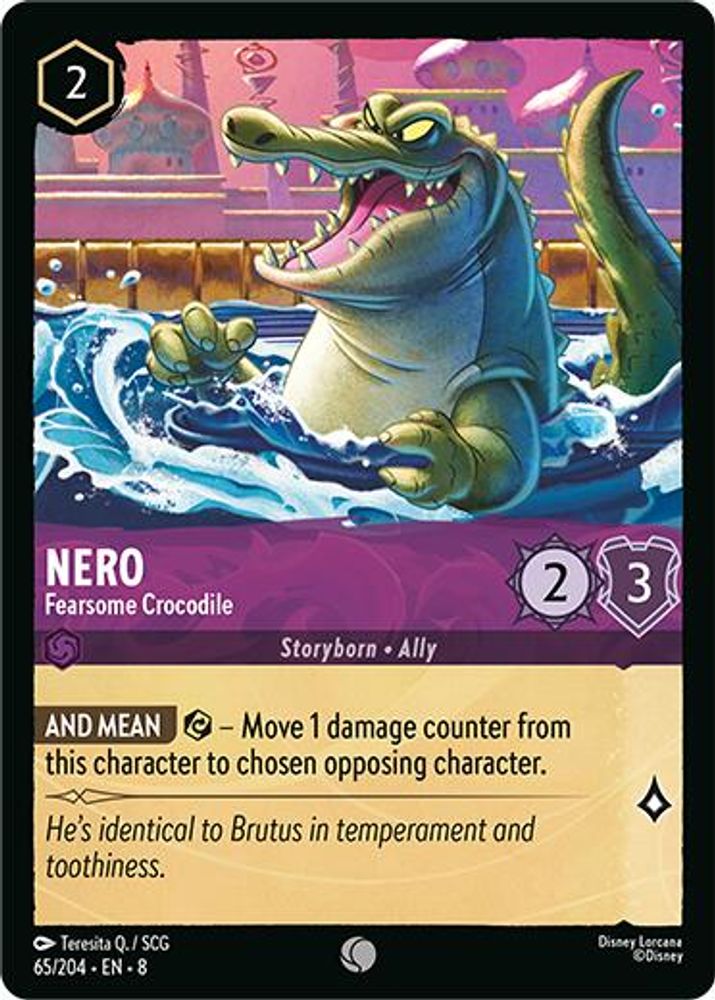 2025 Disney Lorcana: Reign of Jafar (8) - Nero Fearsome Crocodile (#65/204, Common) (, Near Mint)