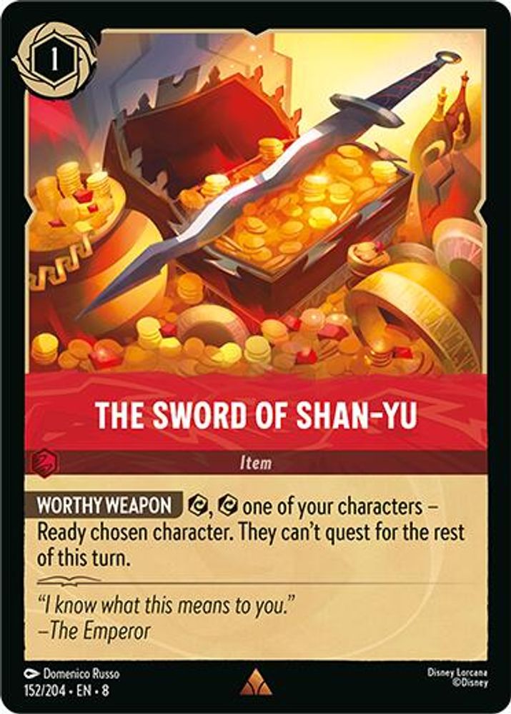 2025 Disney Lorcana: Reign of Jafar (8) - The Sword of Shan Yu (#152/204, Rare) (, Near Mint)