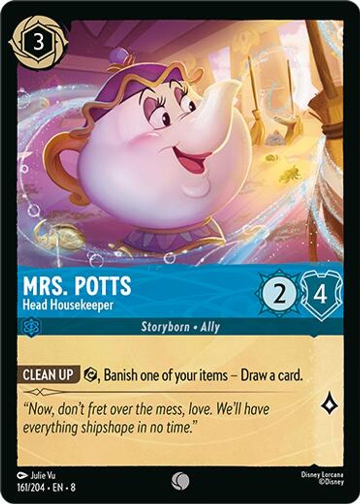 2025 Disney Lorcana: Reign of Jafar (8) - Mrs Potts Head Housekeeper (#161/204, Common) (, Near Mint)