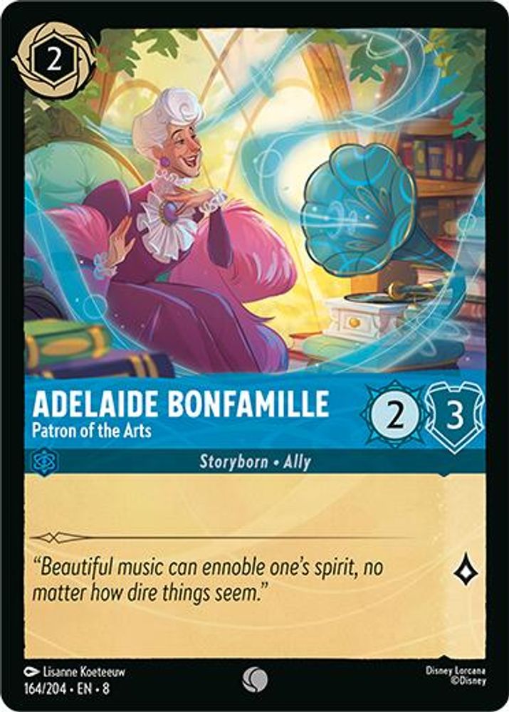 2025 Disney Lorcana: Reign of Jafar (8) - Adelaide Bonfamille Patron of the Arts (#164/204, Common) (, Near Mint)