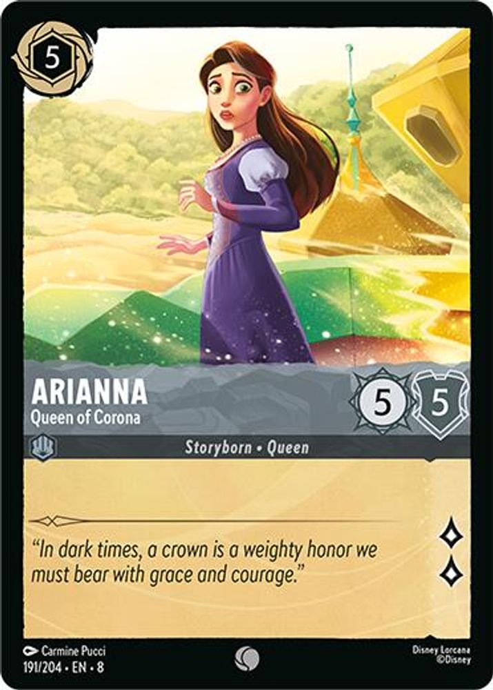2025 Disney Lorcana: Reign of Jafar (8) - Arianna Queen of Corona (#191/204, Common) (, Near Mint)