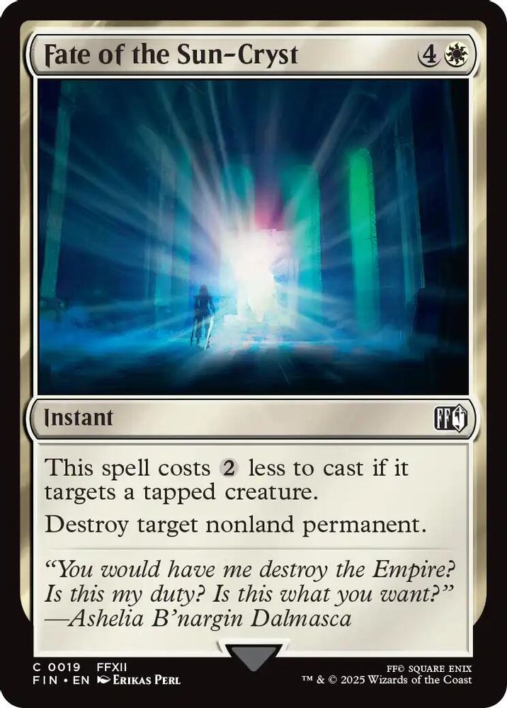 2025 Magic: The Gathering: FINAL FANTASY (FIN) - Fate of the Sun Cryst (#19, Common) (, Near Mint)