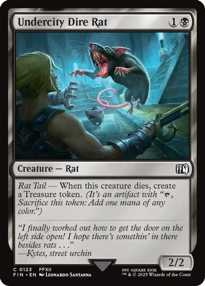 2025 Magic: The Gathering: FINAL FANTASY (FIN) - Undercity Dire Rat (#123, Common) (, Near Mint)