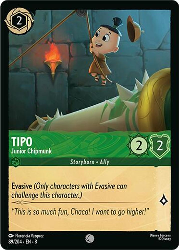 2025 Disney Lorcana: Reign of Jafar (8) - Tipo Junior Chipmunk (#89/204, Common) (, Near Mint)