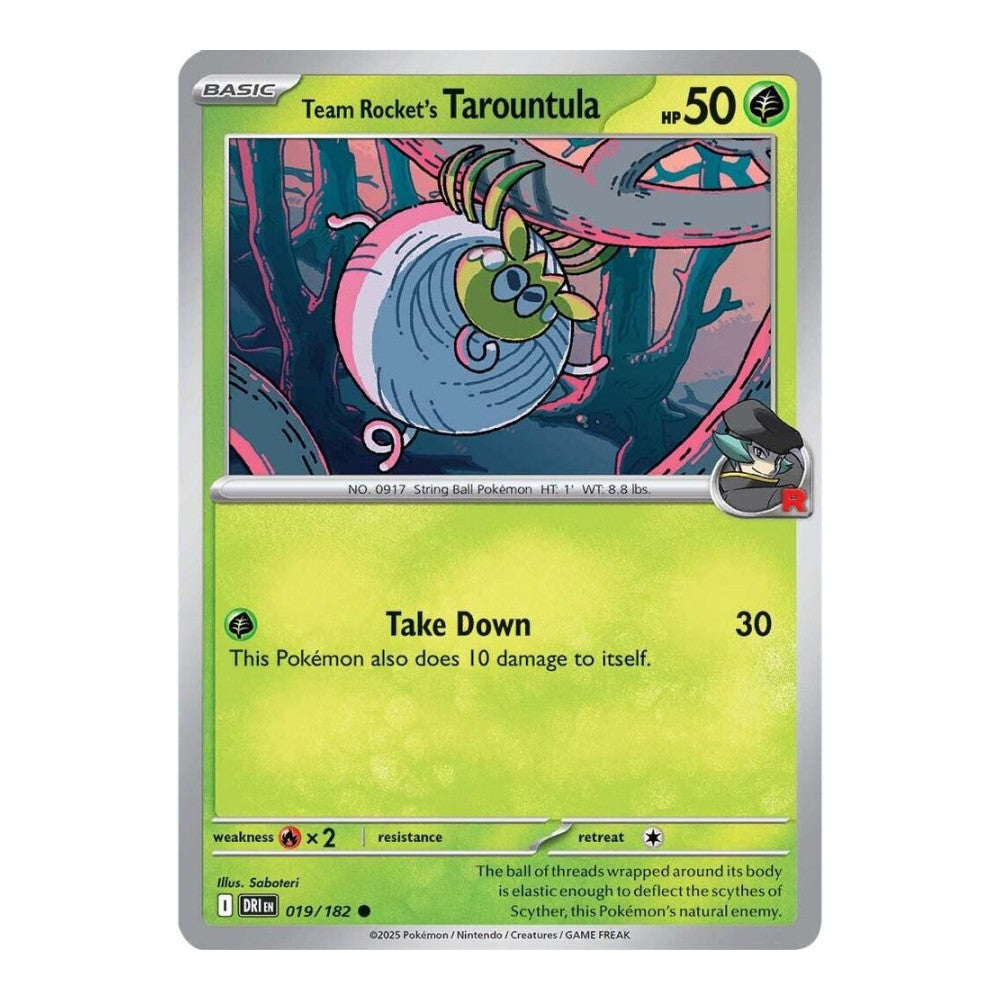 2025 Pokemon: SV10: Destined Rivals (DRI) - Team Rockets Tarountula (#019/182, Common) (Reverse Holofoil, Near Mint)