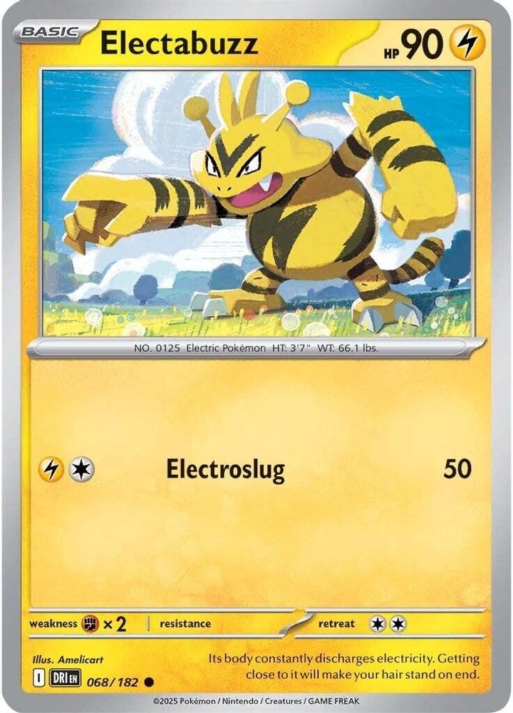 2025 Pokemon: SV10: Destined Rivals (DRI) - Electabuzz (#068/182, Common) (Reverse Holofoil, Near Mint)