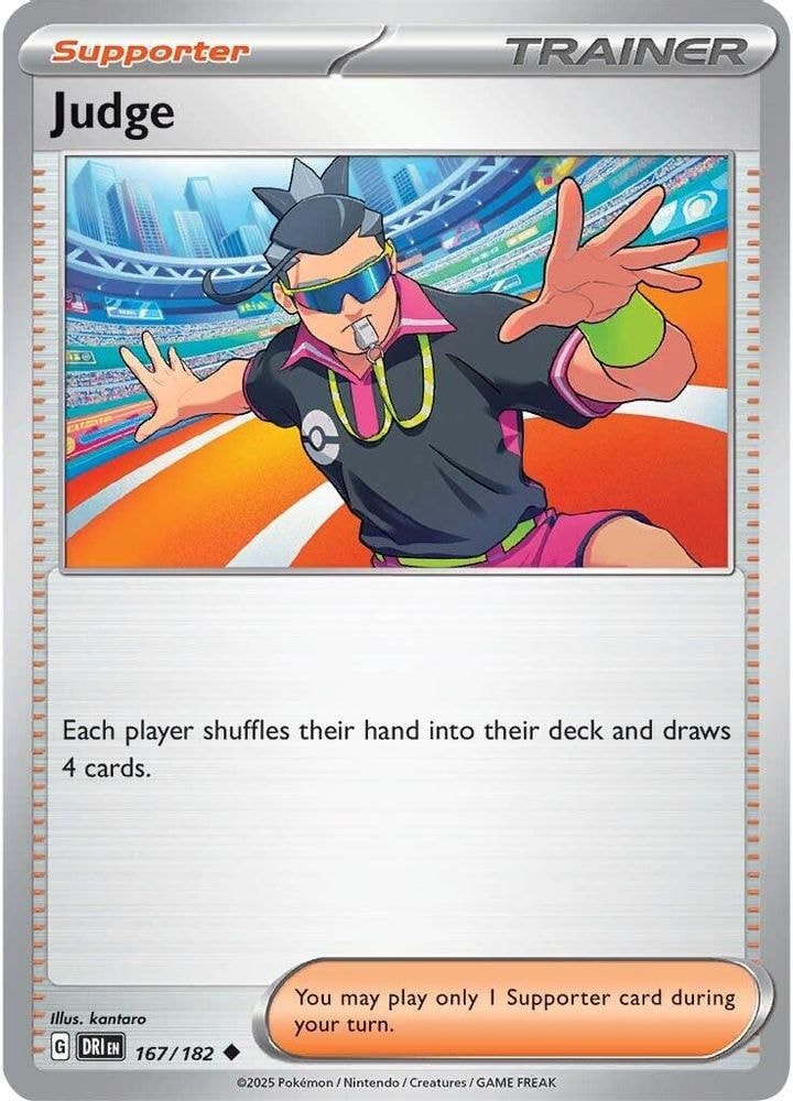 2025 Pokemon: SV10: Destined Rivals (DRI) - Judge - 167/182 (#167/182, Uncommon) (Reverse Holofoil, Near Mint)
