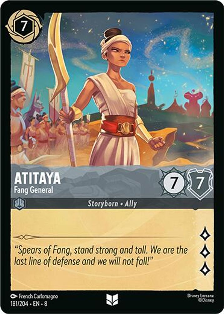 2025 Disney Lorcana: Reign of Jafar (8) - Atitaya Fang General (#181/204, Uncommon) (, Near Mint)