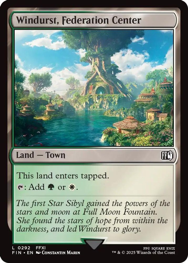 2025 Magic: The Gathering: FINAL FANTASY (FIN) - Windurst Federation Center (#292, Land) (, Near Mint)