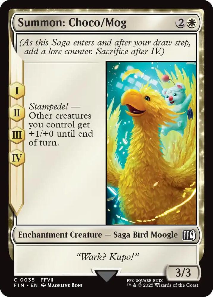 2025 Magic: The Gathering: FINAL FANTASY (FIN) - Summon Choco Mog (#35, Common) (, Near Mint)