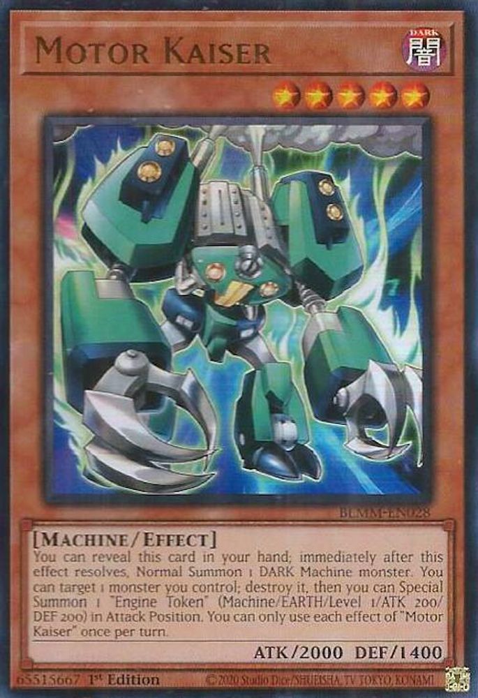 2025 YuGiOh: Battles of Legend: Monster Mayhem (BLMM) - Motor Kaiser (#BLMM-EN028, Ultra Rare) (1st Edition, Near Mint)