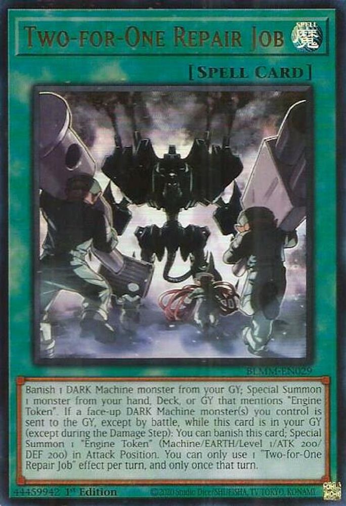 2025 YuGiOh: Battles of Legend: Monster Mayhem (BLMM) - Two for One Repair Job (#BLMM-EN029, Ultra Rare) (1st Edition, Near Mint)