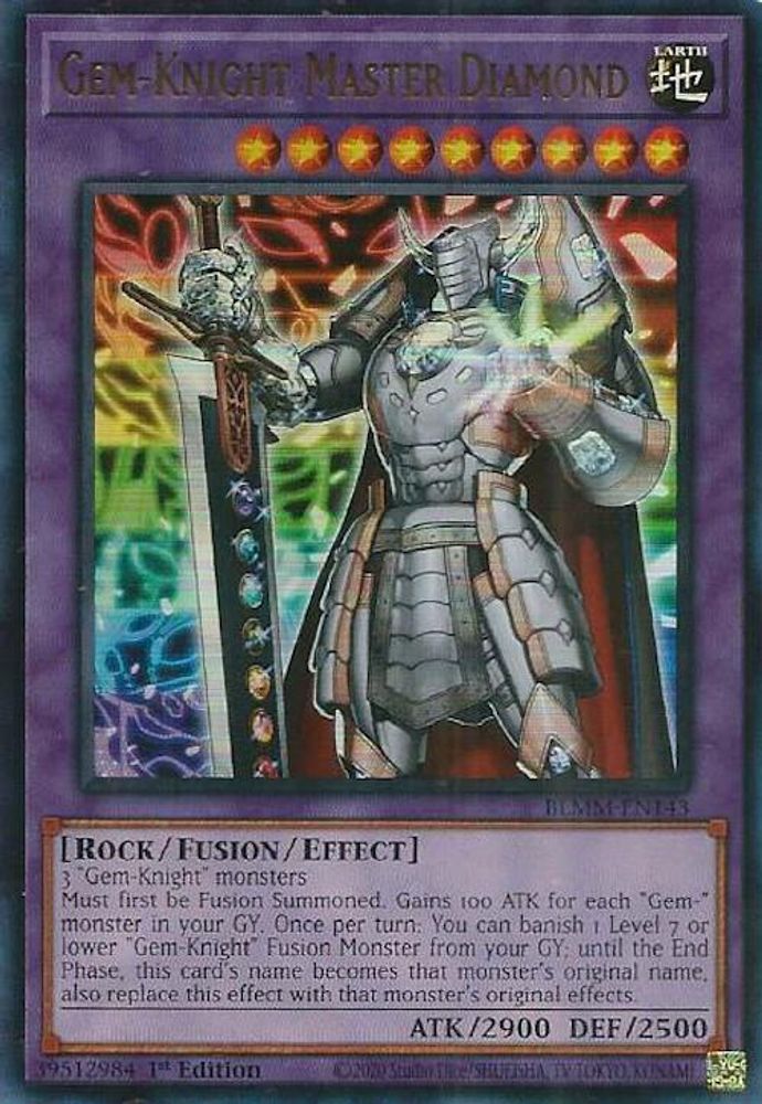 2025 YuGiOh: Battles of Legend: Monster Mayhem (BLMM) - Gem Knight Master Diamond (#BLMM-EN143, Ultra Rare) (1st Edition, Near Mint)