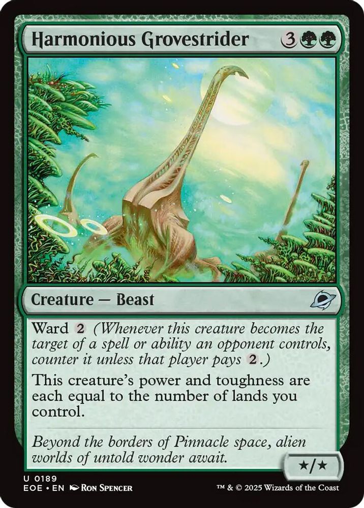 2025 Magic: The Gathering: Edge of Eternities (EOE) - Harmonious Grovestrider (#189, Uncommon)