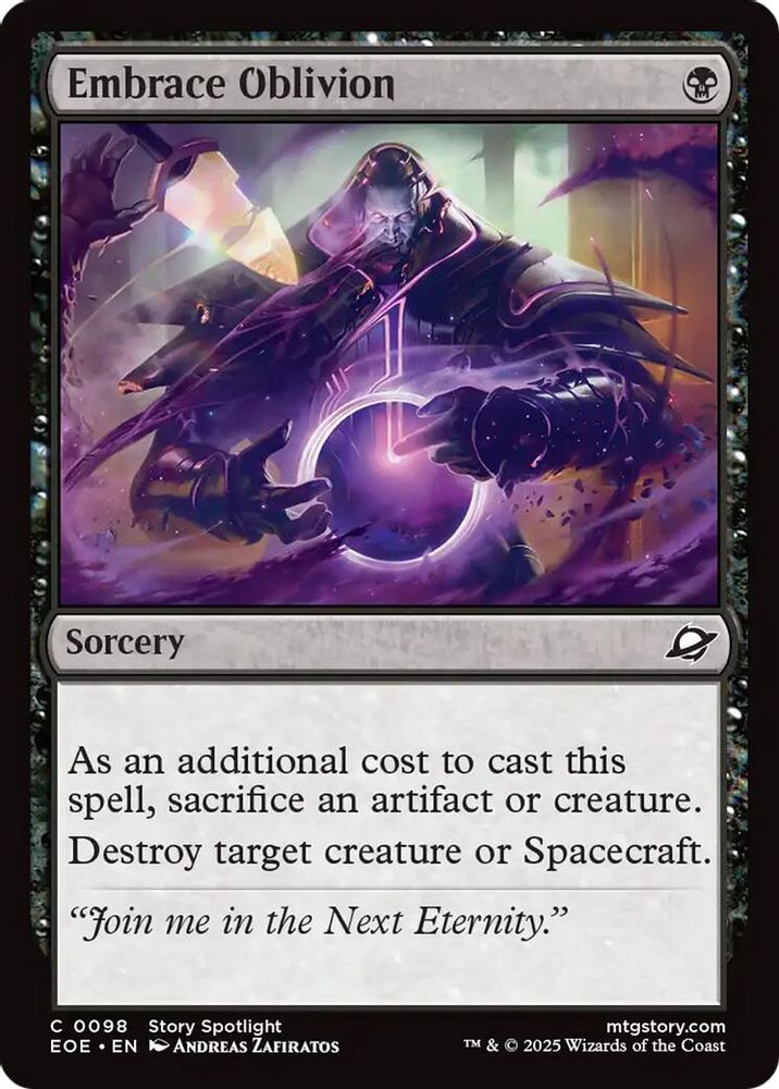 2025 Magic: The Gathering: Edge of Eternities (EOE) - Embrace Oblivion (#98, Common)