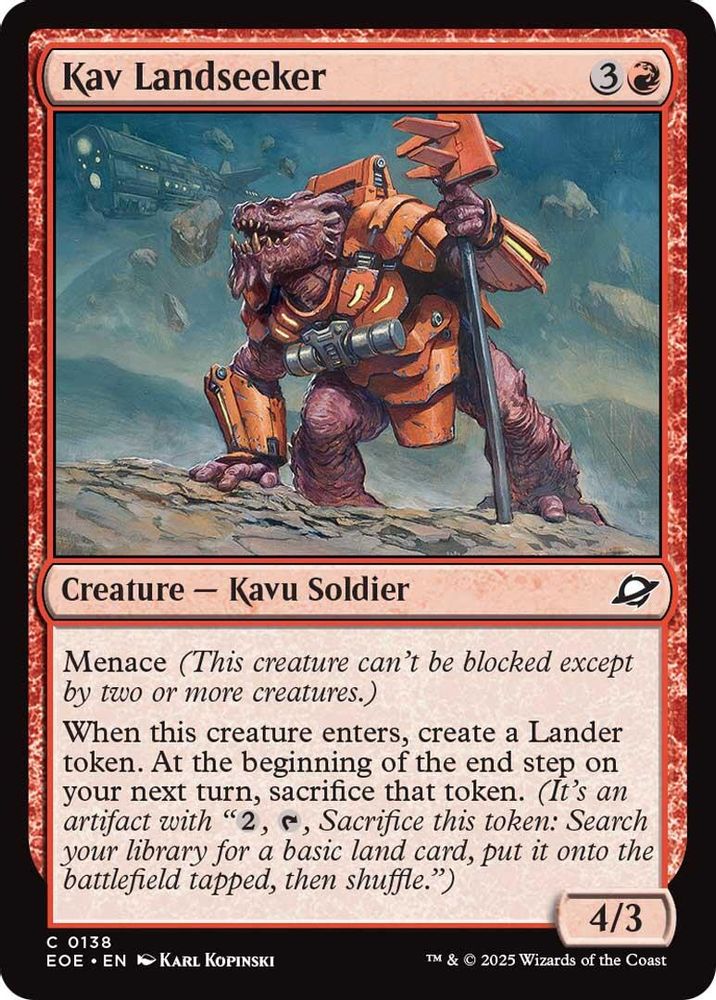 2025 Magic: The Gathering: Edge of Eternities (EOE) - Kav Landseeker (#138, Common) (, Near Mint)