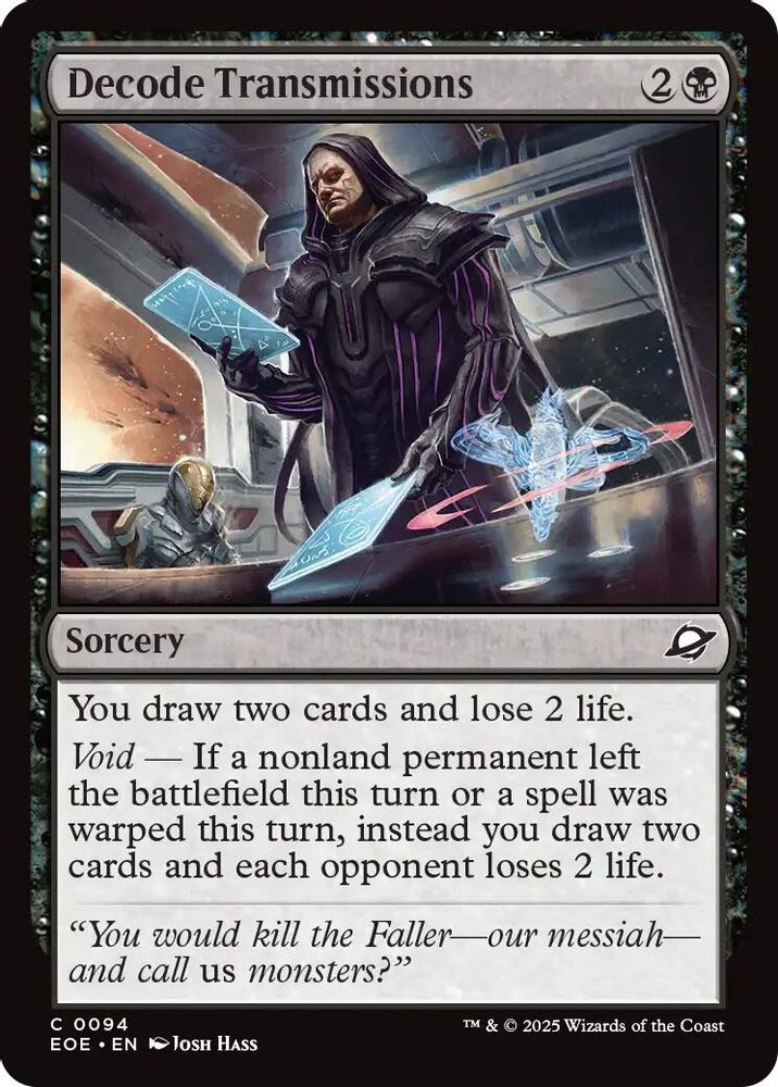 2025 Magic: The Gathering: Edge of Eternities (EOE) - Decode Transmissions (#94, Common) (, Near Mint)