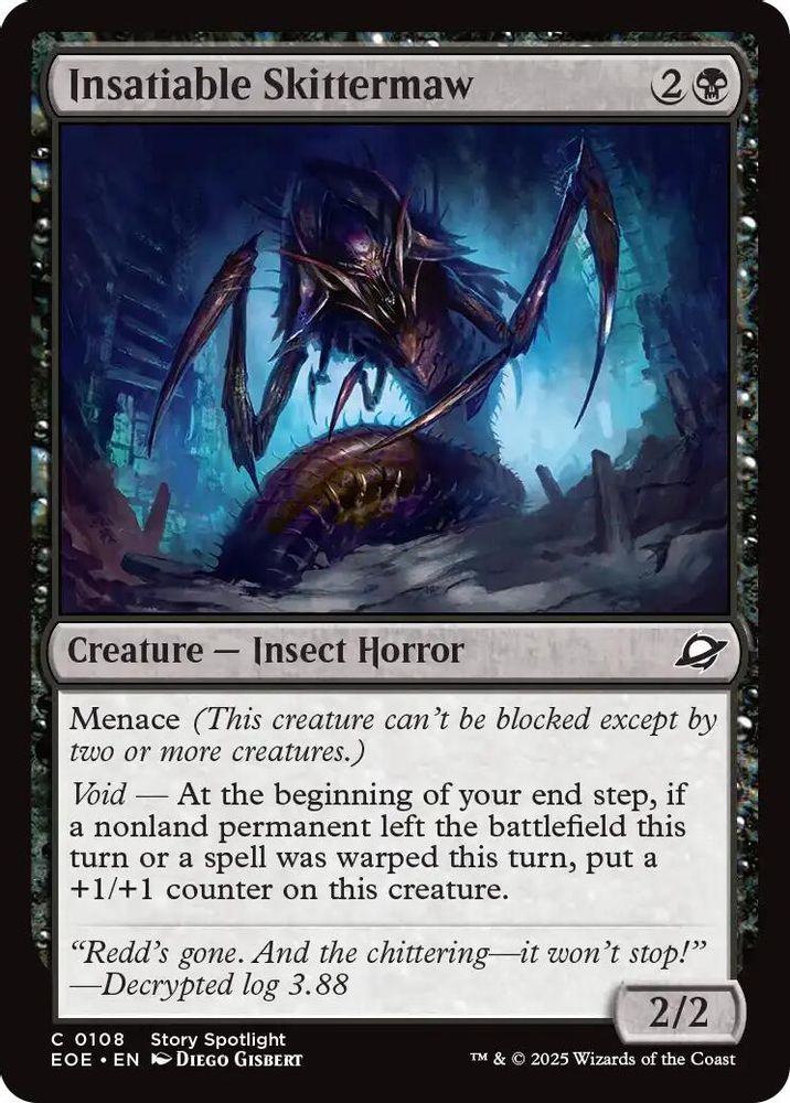 2025 Magic: The Gathering: Edge of Eternities (EOE) - Insatiable Skittermaw (#108, Common)