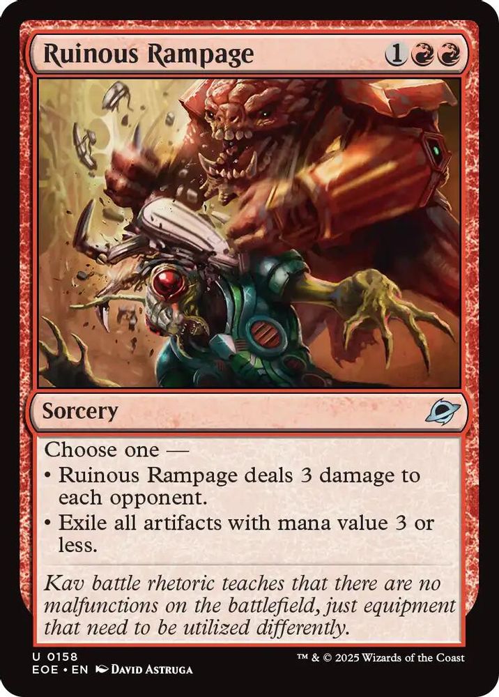 2025 Magic: The Gathering: Edge of Eternities (EOE) - Ruinous Rampage (#158, Uncommon) (, Near Mint)