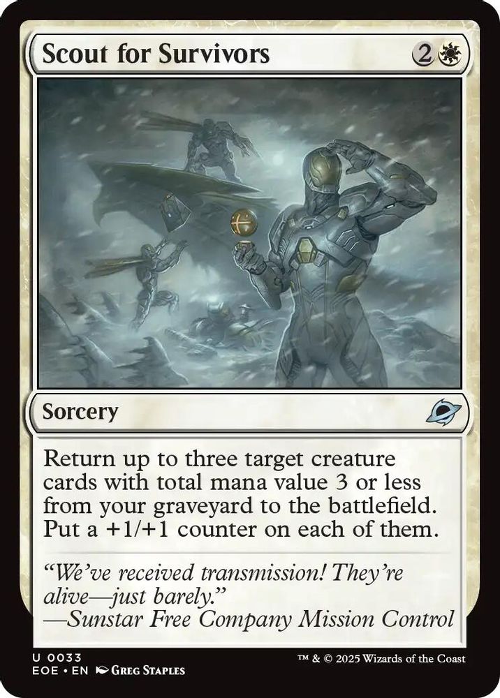 2025 Magic: The Gathering: Edge of Eternities (EOE) - Scout for Survivors (#33, Uncommon)