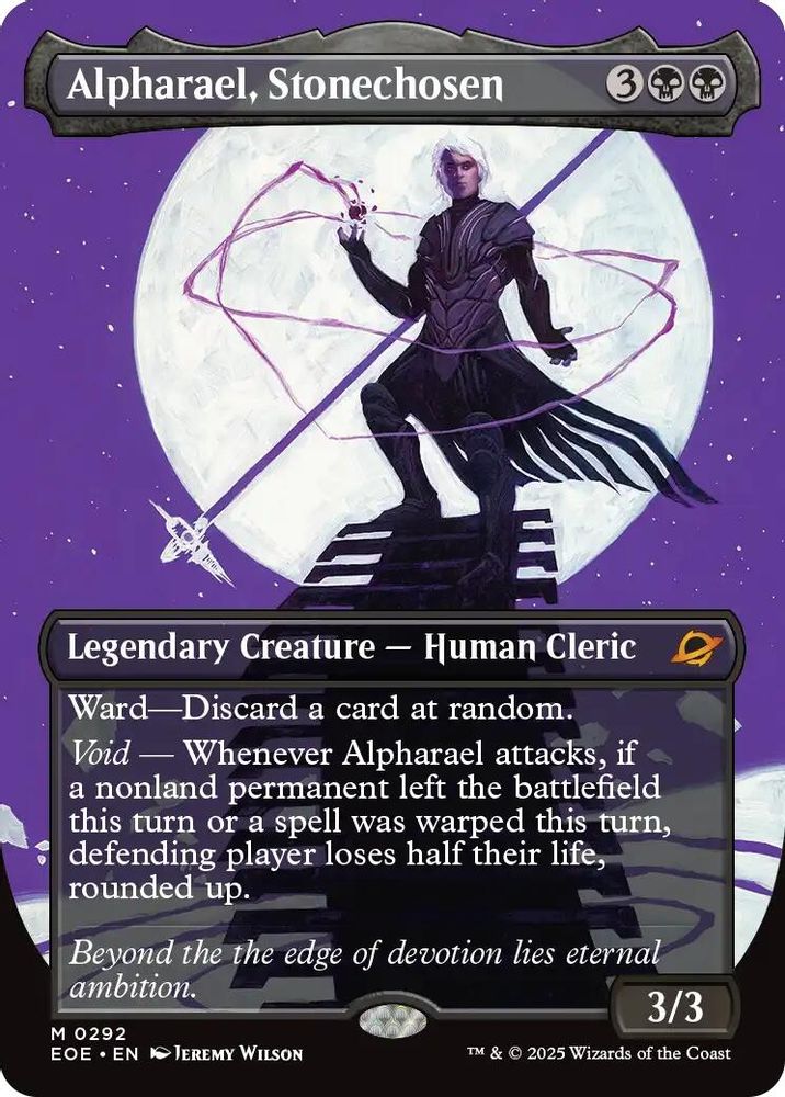 2025 Magic: The Gathering: Edge of Eternities (EOE) - Alpharael Stonechosen Borderless (#292, Mythic Rare) (, Near Mint)