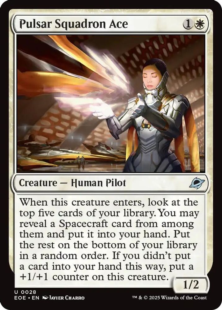 2025 Magic: The Gathering: Edge of Eternities (EOE) - Pulsar Squadron Ace (#28, Uncommon) (, Near Mint)