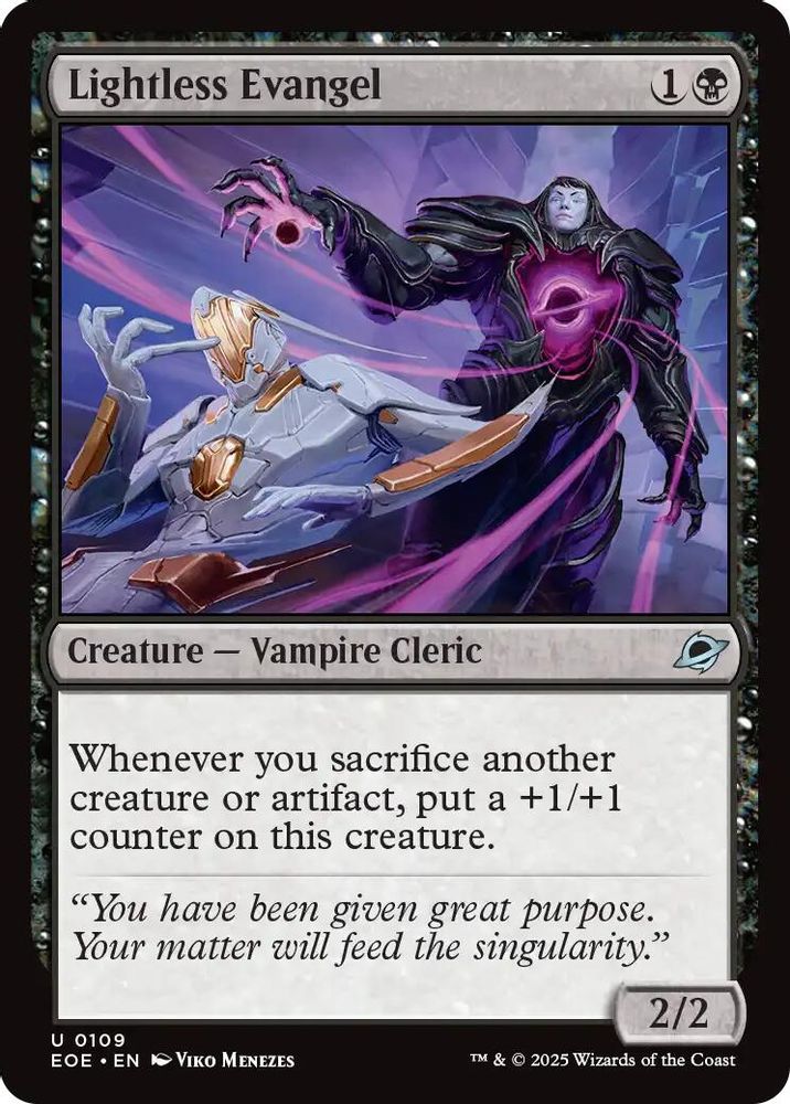 2025 Magic: The Gathering: Edge of Eternities (EOE) - Lightless Evangel (#109, Uncommon) (, Near Mint)