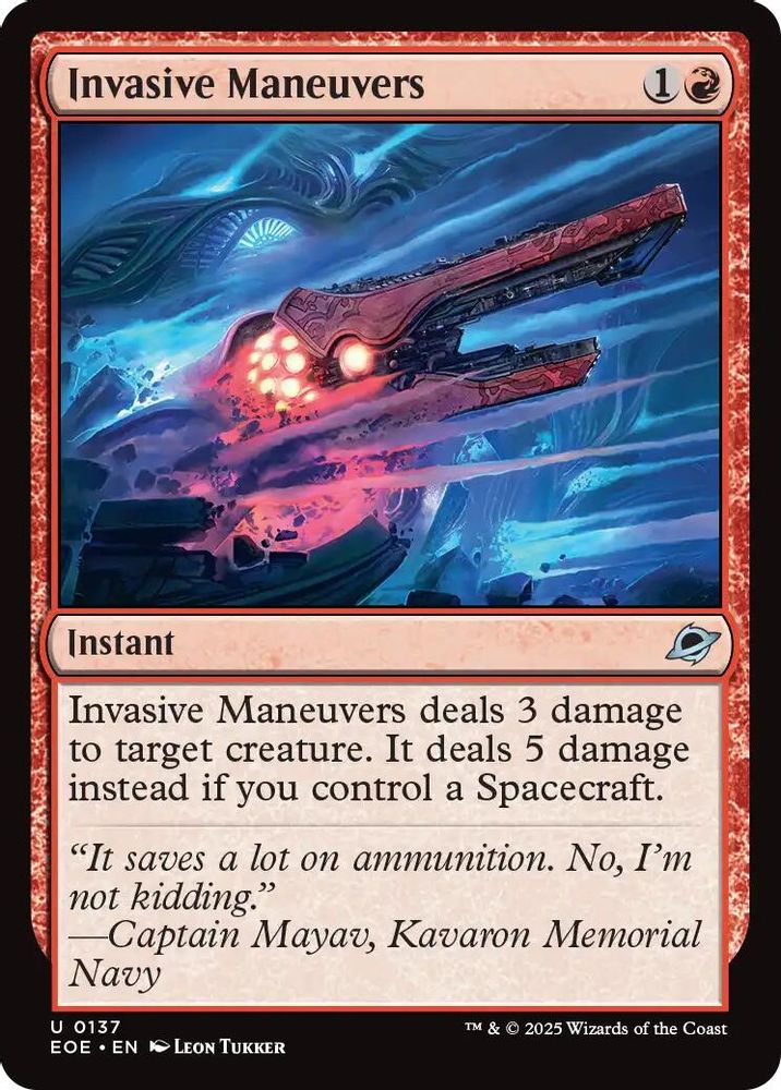 2025 Magic: The Gathering: Edge of Eternities (EOE) - Invasive Maneuvers (#137, Uncommon) (, Near Mint)