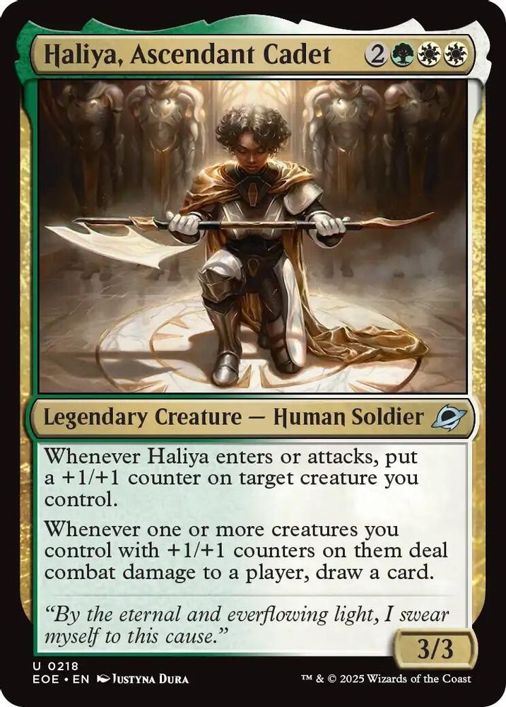 2025 Magic: The Gathering: Edge of Eternities (EOE) - Haliya Ascendant Cadet (#218, Uncommon)