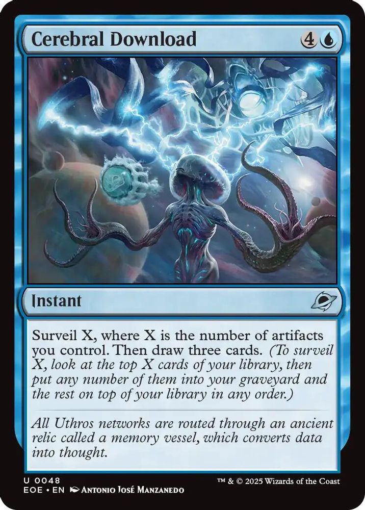 2025 Magic: The Gathering: Edge of Eternities (EOE) - Cerebral Download (#48, Uncommon) (, Near Mint)