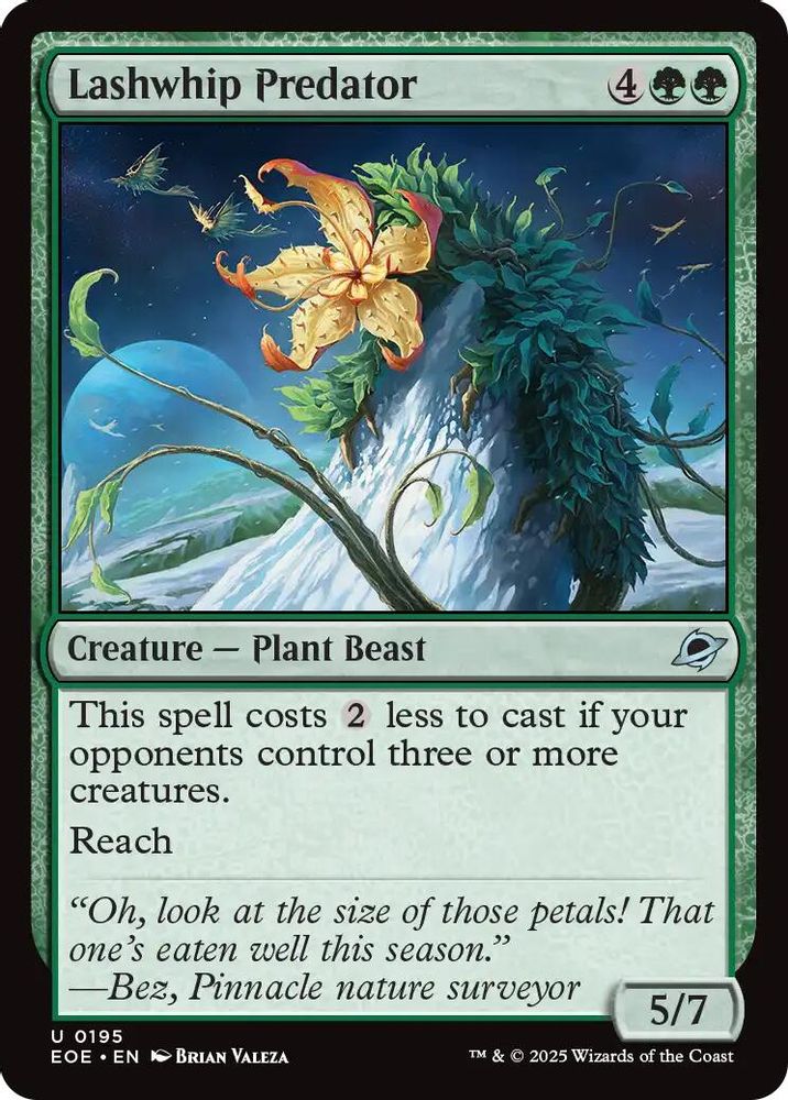 2025 Magic: The Gathering: Edge of Eternities (EOE) - Lashwhip Predator (#195, Uncommon) (, Near Mint)