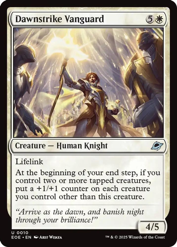 2025 Magic: The Gathering: Edge of Eternities (EOE) - Dawnstrike Vanguard (#10, Uncommon)
