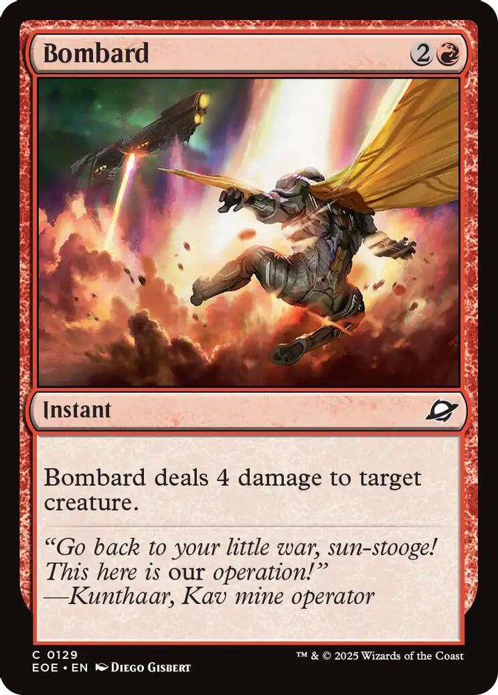 2025 Magic: The Gathering: Edge of Eternities (EOE) - Bombard (#129, Common)