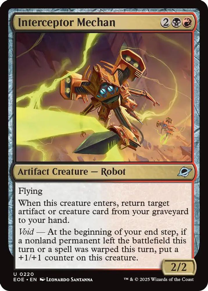 2025 Magic: The Gathering: Edge of Eternities (EOE) - Interceptor Mechan (#220, Uncommon) (, Near Mint)