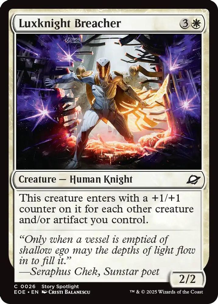 2025 Magic: The Gathering: Edge of Eternities (EOE) - Luxknight Breacher (#26, Common)