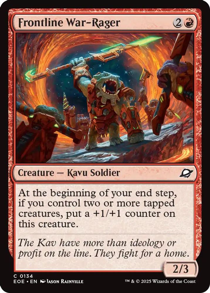 2025 Magic: The Gathering: Edge of Eternities (EOE) - Frontline War Rager (#134, Common)