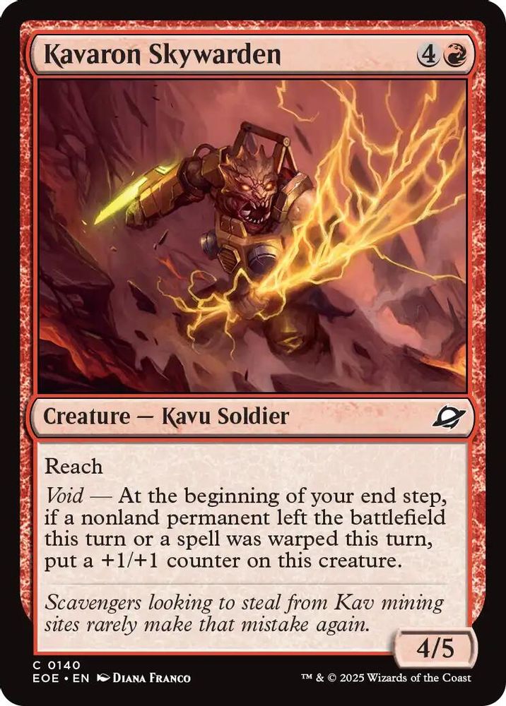 2025 Magic: The Gathering: Edge of Eternities (EOE) - Kavaron Skywarden (#140, Common)