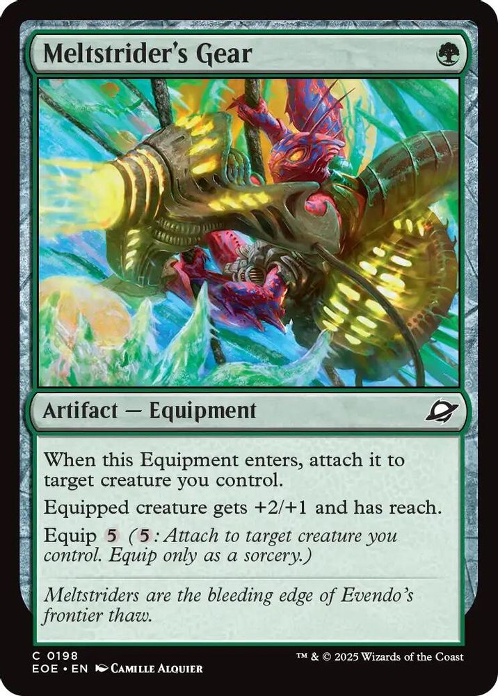 2025 Magic: The Gathering: Edge of Eternities (EOE) - Meltstriders Gear (#198, Common) (, Near Mint)