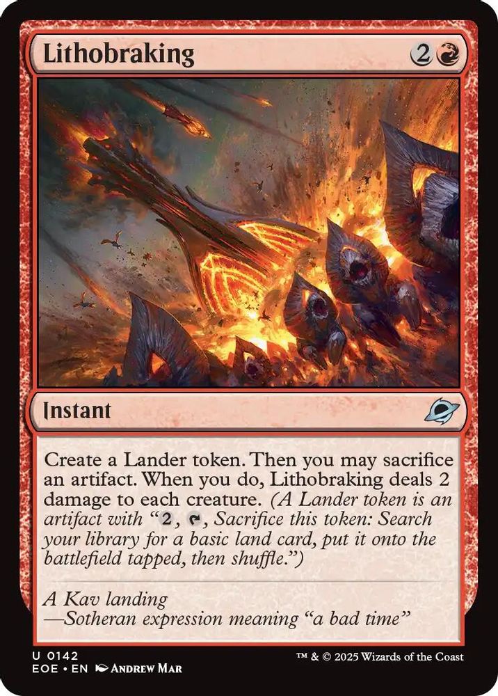 2025 Magic: The Gathering: Edge of Eternities (EOE) - Lithobraking (#142, Uncommon) (, Near Mint)