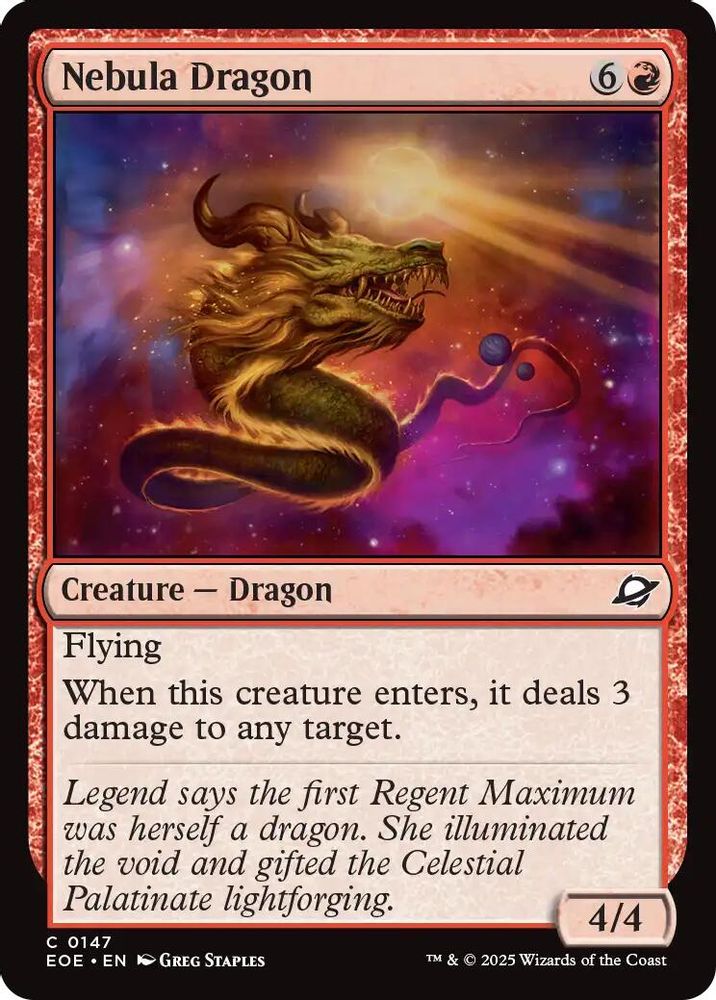 2025 Magic: The Gathering: Edge of Eternities (EOE) - Nebula Dragon (#147, Common) (, Near Mint)