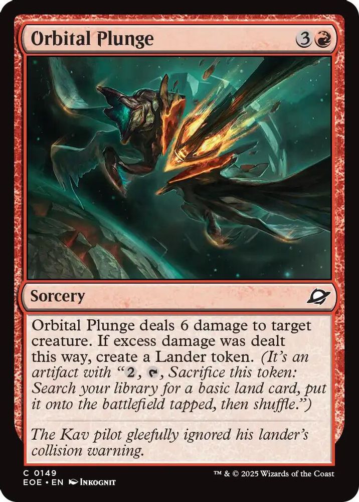 2025 Magic: The Gathering: Edge of Eternities (EOE) - Orbital Plunge (#149, Common)