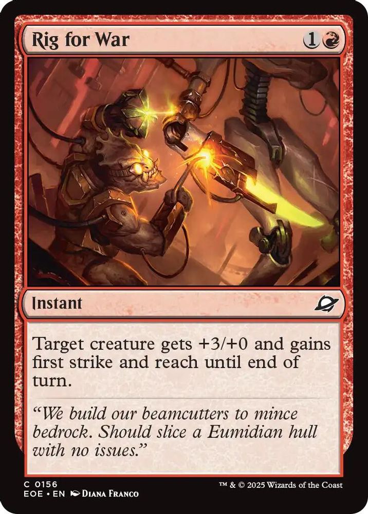 2025 Magic: The Gathering: Edge of Eternities (EOE) - Rig for War (#156, Common)