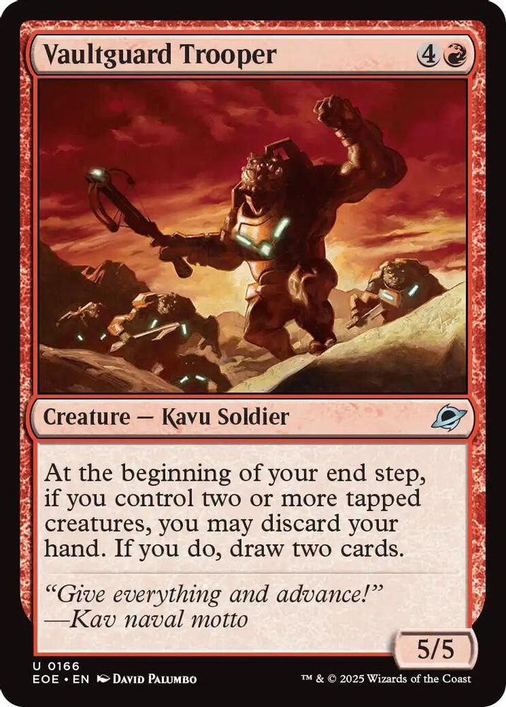 2025 Magic: The Gathering: Edge of Eternities (EOE) - Vaultguard Trooper (#166, Uncommon) (, Near Mint)