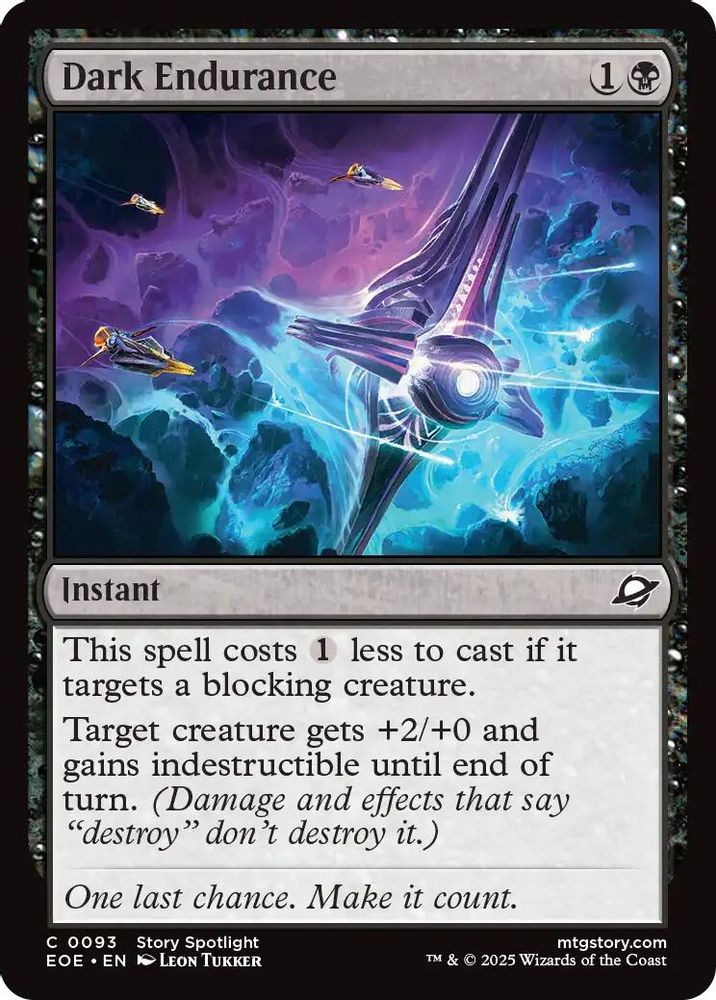 2025 Magic: The Gathering: Edge of Eternities (EOE) - Dark Endurance (#93, Common)