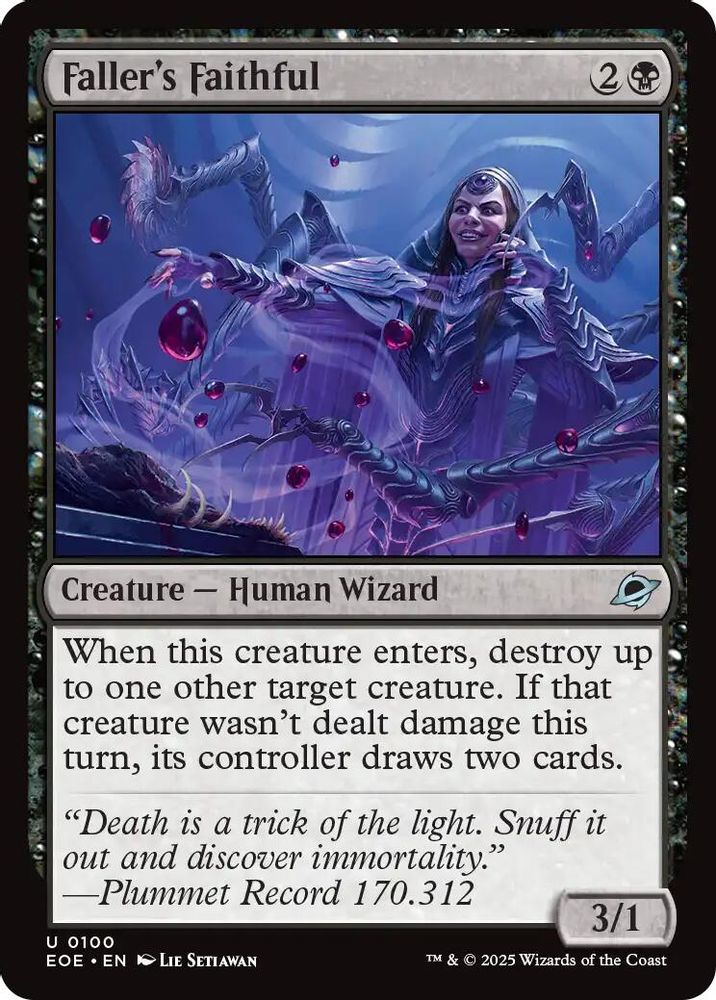 2025 Magic: The Gathering: Edge of Eternities (EOE) - Fallers Faithful (#100, Uncommon)