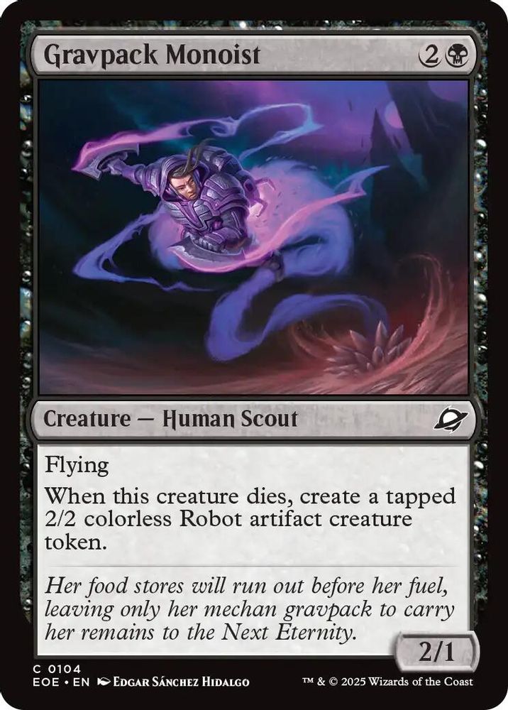 2025 Magic: The Gathering: Edge of Eternities (EOE) - Gravpack Monoist (#104, Common)