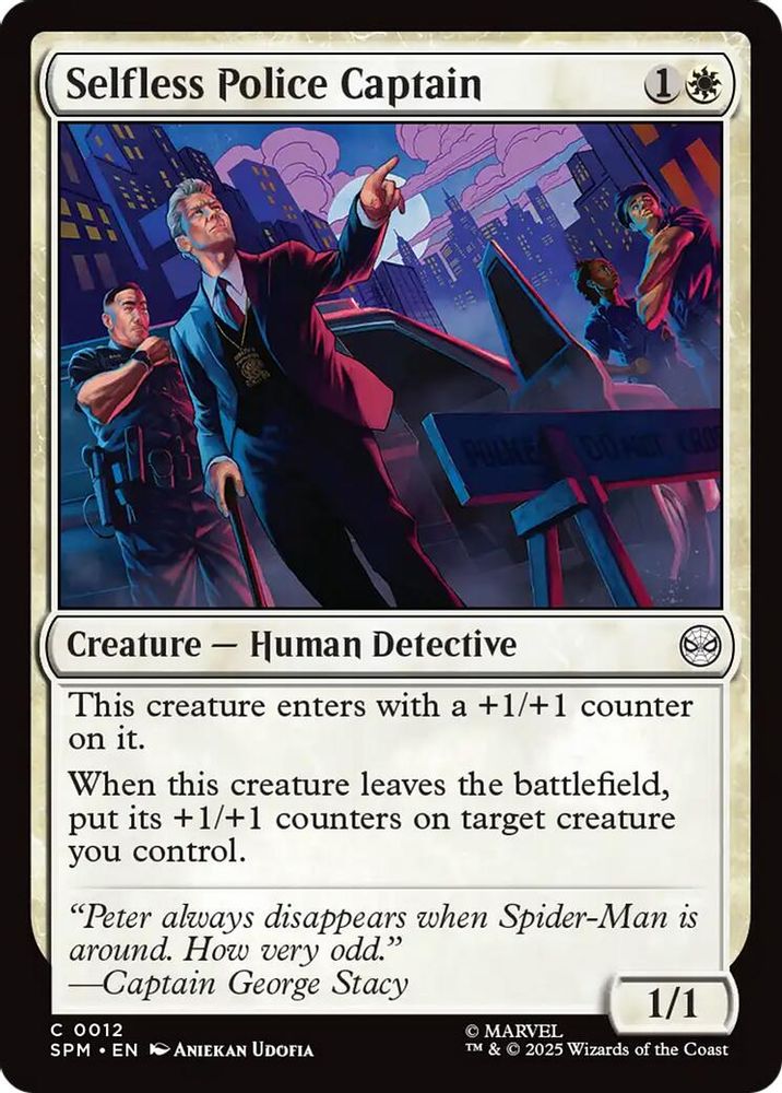 2025 Magic: The Gathering: Marvel's Spider-Man (SPM) - Selfless Police Captain (#12, Common) (, Near Mint)