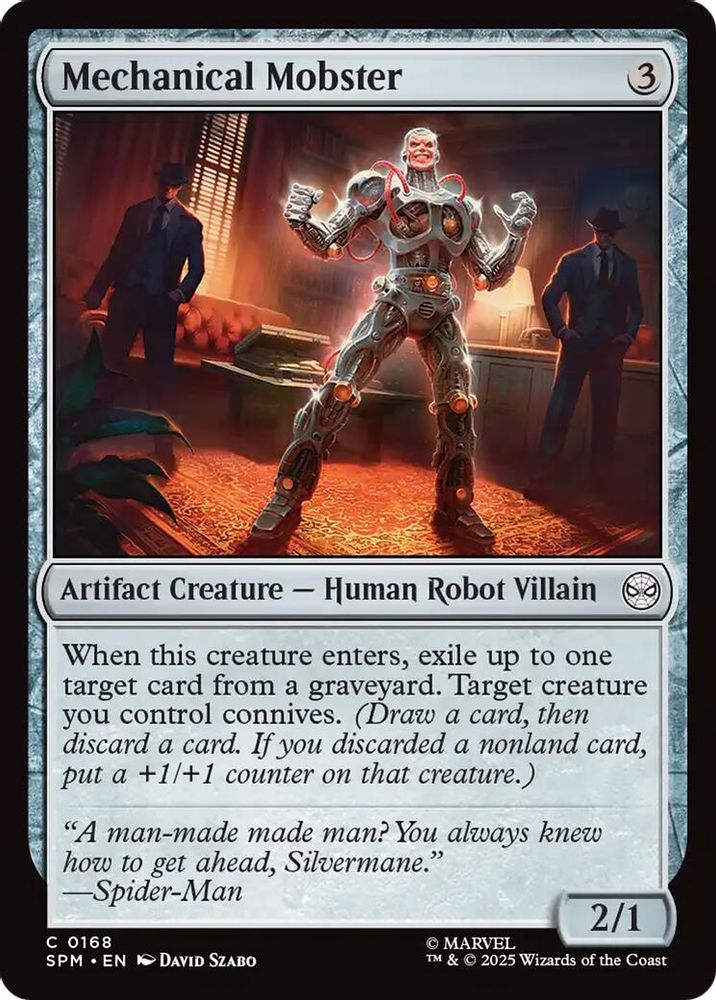 2025 Magic: The Gathering: Marvel's Spider-Man (SPM) - Mechanical Mobster (#168, Common) (, Near Mint)