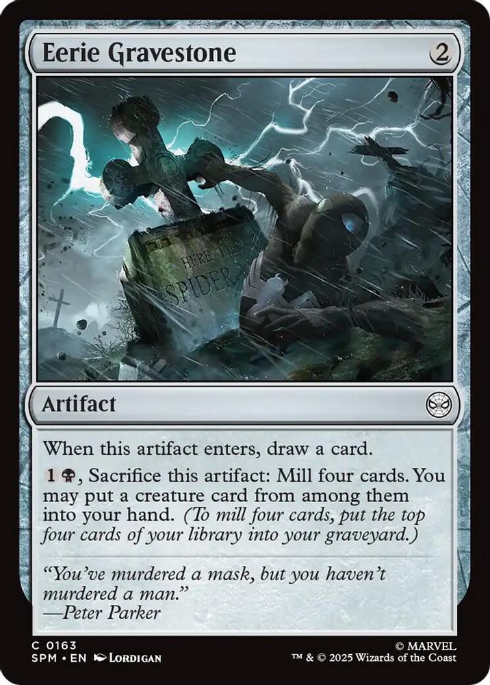 2025 Magic: The Gathering: Marvel's Spider-Man (SPM) - Eerie Gravestone (#163, Common)